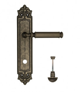 Дверная ручка на планке Fratelli Cattini ENCIA WC-2 PL96-IA античное серебро