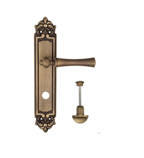 Дверная ручка на планке Fratelli Cattini FOGGIA WC-2 PL96-BY матовая бронза