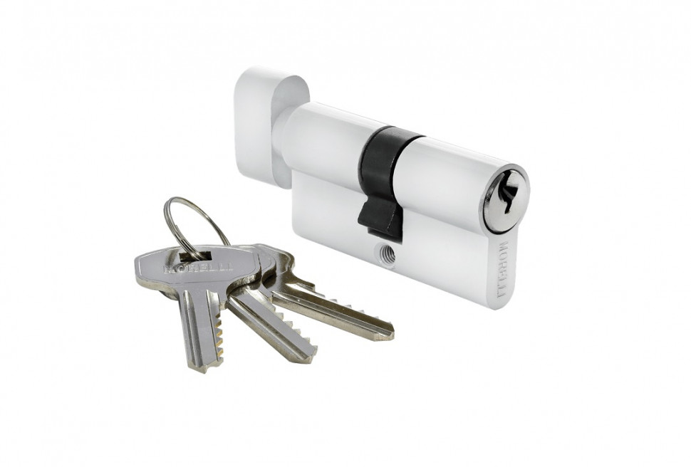 Цилиндр MORELLI ключ/вертушка (60 мм) 60CK W Белый