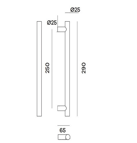 Ручка скоба Venezia EXA 290мм (250мм) матовый хром