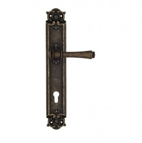 Дверная ручка на планке Venezia CALLISTO CYL PL97 античная бронза