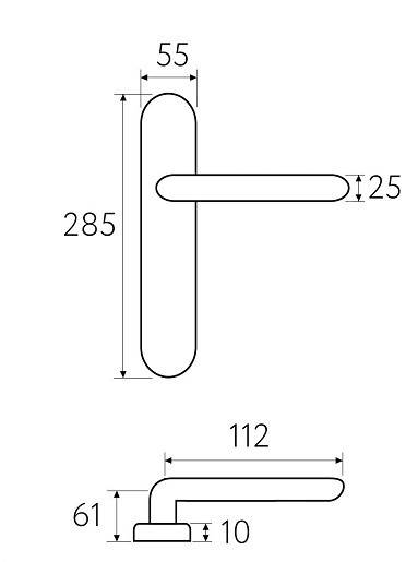 Дверная ручка на планке Fratelli Cattini FOGGIA WC-2 PL96-CR полированный хром