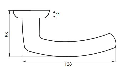 Ручка дверная PUERTO INAL 550-08 SN Минестроне никель матовый