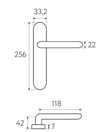 Дверная ручка на планке Fratelli Cattini FARFALLA WC-2 PL01-CS матовый хром