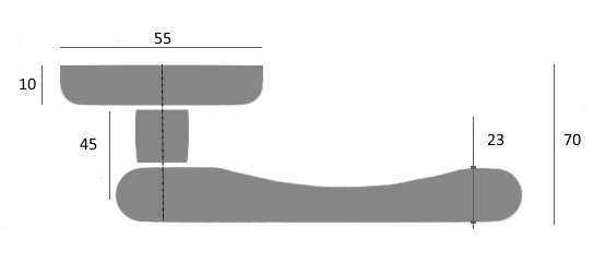 Ручка дверная Venezia CALLISTO D3 натуральное серебро/черный