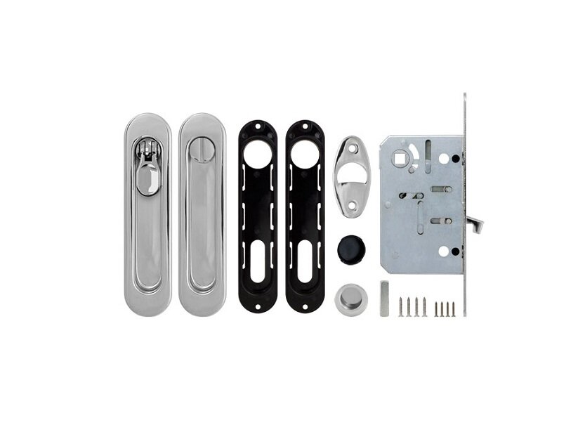 Набор для раздвижных дверей ARMADILLO SH011-BK СP-8 Хром