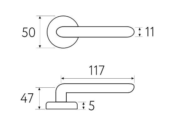 Ручка дверная Fratelli Cattini LINEA 7FS-BS матовая латунь