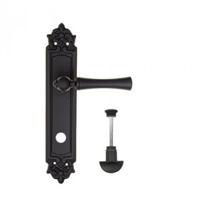Дверная ручка на планке Fratelli Cattini FOGGIA WC-2 PL96-NM матовый черный