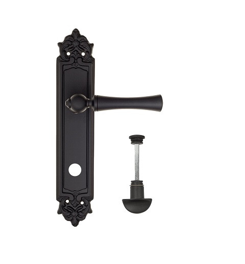 Дверная ручка на планке Fratelli Cattini FOGGIA WC-2 PL96-NM матовый черный