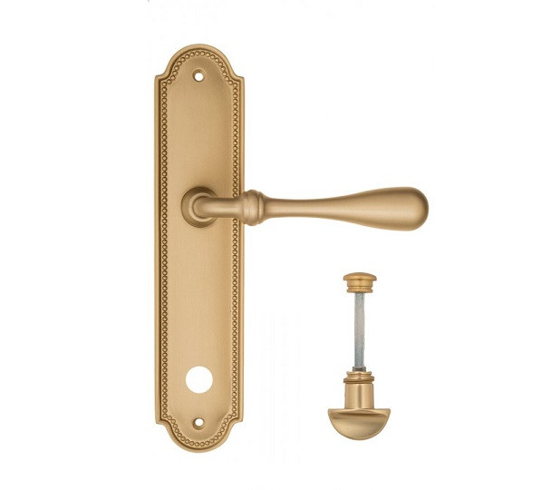 Дверная ручка на планке Fratelli Cattini RETRO WC-2 PL248-BS матовая латунь