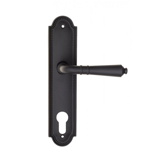 Дверная ручка на планке Fratelli Cattini TOSCANA CYL PL248-NM матовый черный
