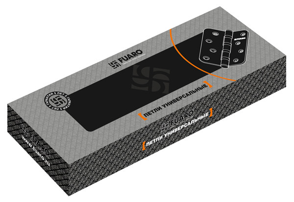 Петля универсальная FUARO IN4400U-R10 SN (4BB-R10 100x75x2,5) матовый никель