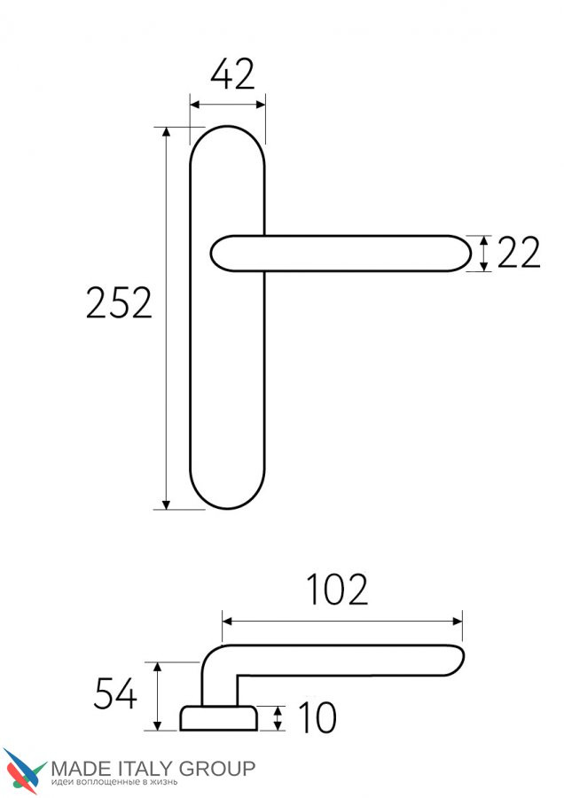 Дверная ручка на планке Fratelli Cattini NAPOLI CYL PL02-BA античная бронза