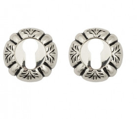 Накладка дверная под цилиндр Venezia CYL-1 D5 натуральное серебро + черный