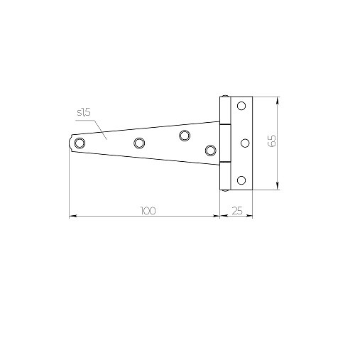 Петля-стрела AJAX LM/IN100 STR YZN желтый цинк