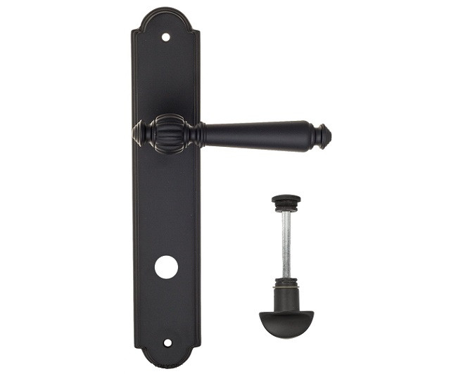 Дверная ручка на планке Fratelli Cattini MARANI WC-2 PL257-NM матовый черный
