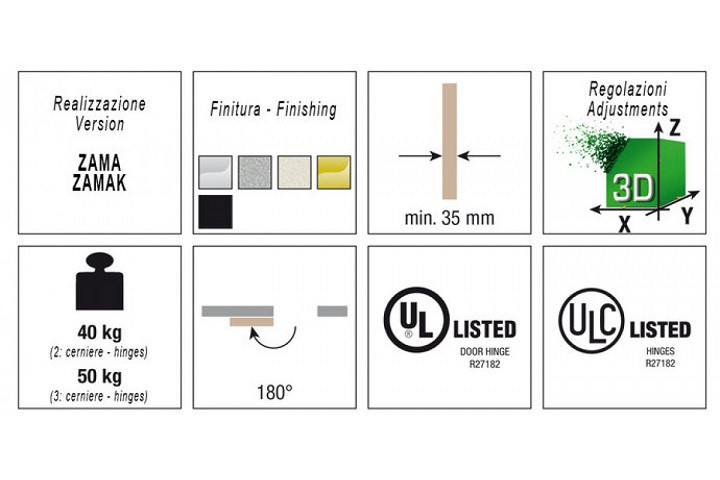 KUBICA 7000 DXSX CS универсальная петля цвет МАТОВЫЙ ХРОМ 50 kg