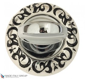 Завертка сантехническая Venezia WC-2 D4 натуральное серебро + черный