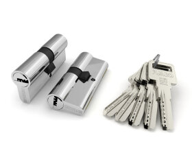 Цилиндровый механизм FUARO R600/60 mm (25+10+25) CP хром 5 кл