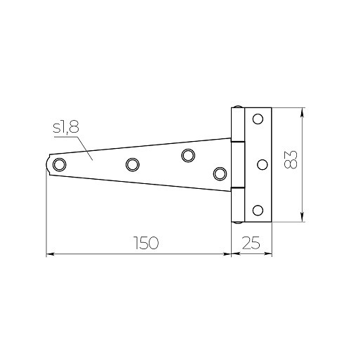 Петля-стрела AJAX LM/IN150 STR YZN желтый цинк