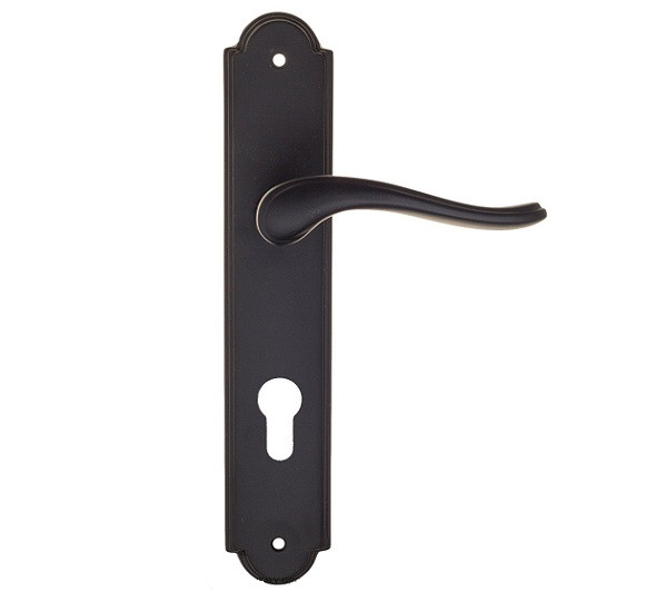 Дверная ручка на планке Fratelli Cattini LAVERA CYL PL257-NM матовый черный