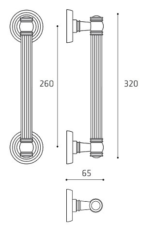 Ручка скоба Venezia IMPERO 320мм (260мм) D6 матовая бронза