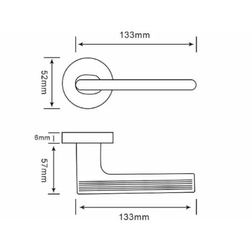 Ручка дверная RUCETTI RAP 26 SLIM-R SC матовый хром