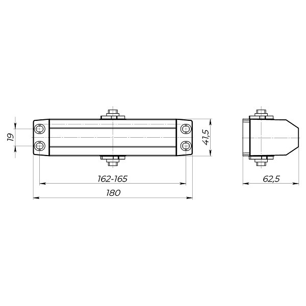 Доводчик дверной AJAX DCTR80-140 (TDR-140) 80-140кг AL алюминий
