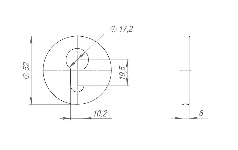 Накладка под цилиндр PUNTO ET.R.ARC.R52 BL-24 черный