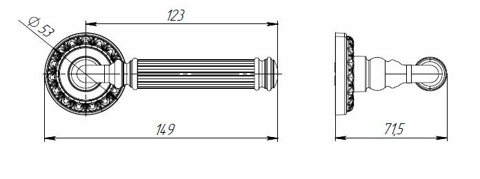 Ручка дверная PUNTO BELLAGIO MT OS-9 античное серебро