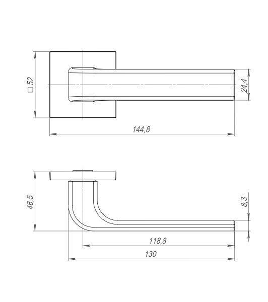 Ручка дверная AJAX K.JS51.FLEX SN-3 матовый никель