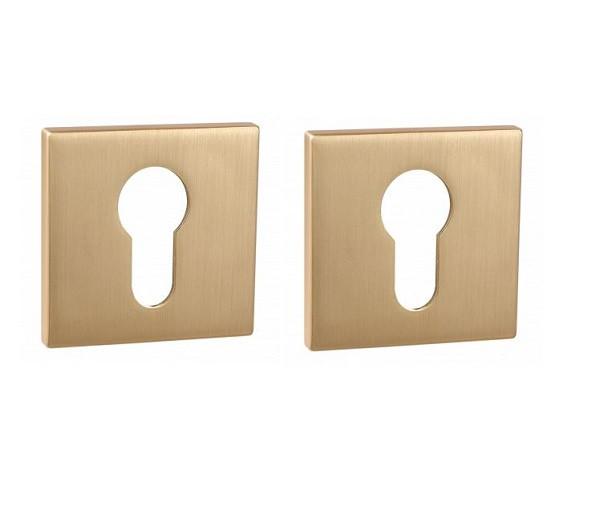 Накладка на цилиндр RENZ INET 03 slim SSG золото матовое сатинированное