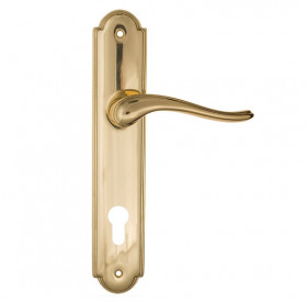 Дверная ручка на планке Fratelli Cattini LAVERA CYL PL257-OLV полированная латунь