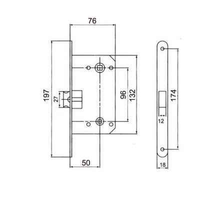 Защелка бесшумная сантехническая RENZ INLB 96 PL SN никель матовый