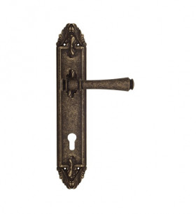 Дверная ручка на планке Venezia CALLISTO CYL PL90 античная бронза