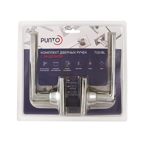 Ручка защелка PUNTO DK710/BL SN-PS без фиксатора никель