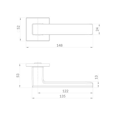 Ручка дверная PUNTO K.EST.Q52.MEGA SN-3 матовый никель