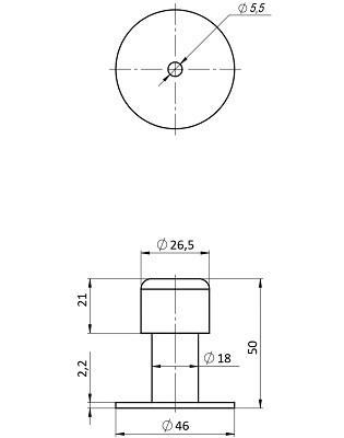 Ограничитель настенный PUNTO DFIX/W50 INOX BL-24 черный