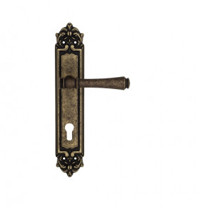 Дверная ручка на планке Venezia CALLISTO CYL PL96 античная бронза