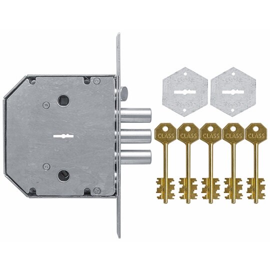 Замок врезной сувальдный с задвижкой и защёлкой КЛАСС GS-SМ 012 левый 5 кл