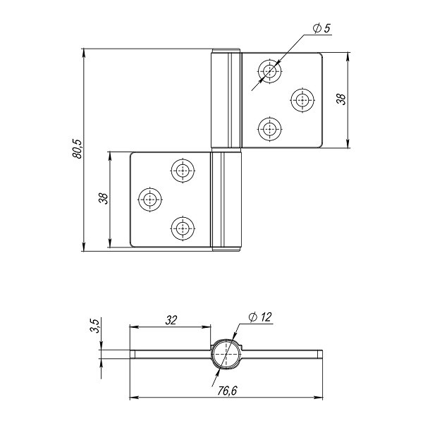 Петля универсальная флажковая ARMADILLO FL.IN3800.UR MWSC итальянский тисненый