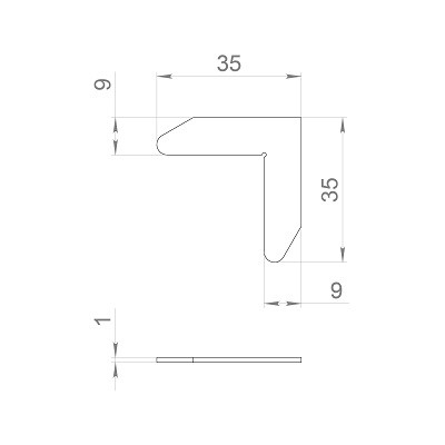 Уголок крепежный для короба ARMADILLO SWD.Scope 35/35/1 angle 2 pcs