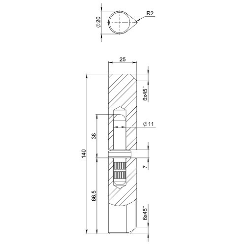 Петля приварная TRUDO D20x140S B2B с фаской