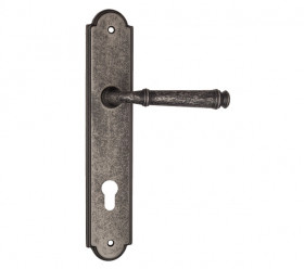 Дверная ручка на планке Fratelli Cattini FARFALLA CYL PL257-IA античное серебро