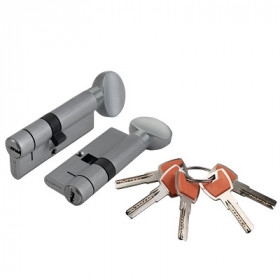 Цилиндровый механизм FUARO G-PRO5002 Knob 100 (45+10+45) SSC сатинированный хром 5Key
