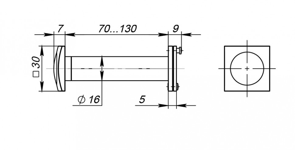 Глазок дверной FUARO DV-Q 4/130-70/Z (VIEWER 4 DVQ) SSC сатинированный хром