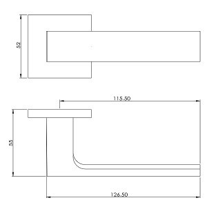 Ручка дверная BUSSARE FORTE A-59-40 M.CHROME Матовый хром