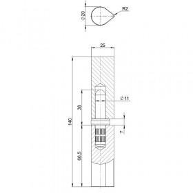 Петля приварная TRUDO D20x140 B2B без фаски