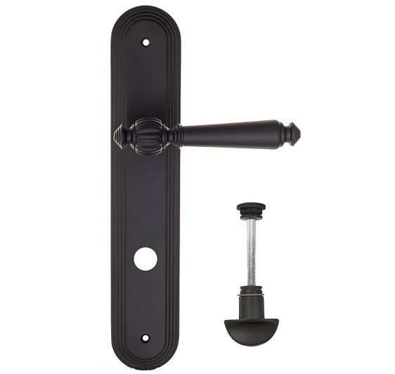 Дверная ручка на планке Fratelli Cattini MARANI WC-2 PL288-NM матовый черный