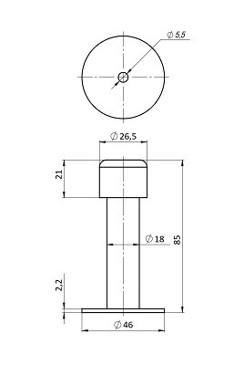 Ограничитель настенный PUNTO DFIX/W85 INOX BL-24 черный